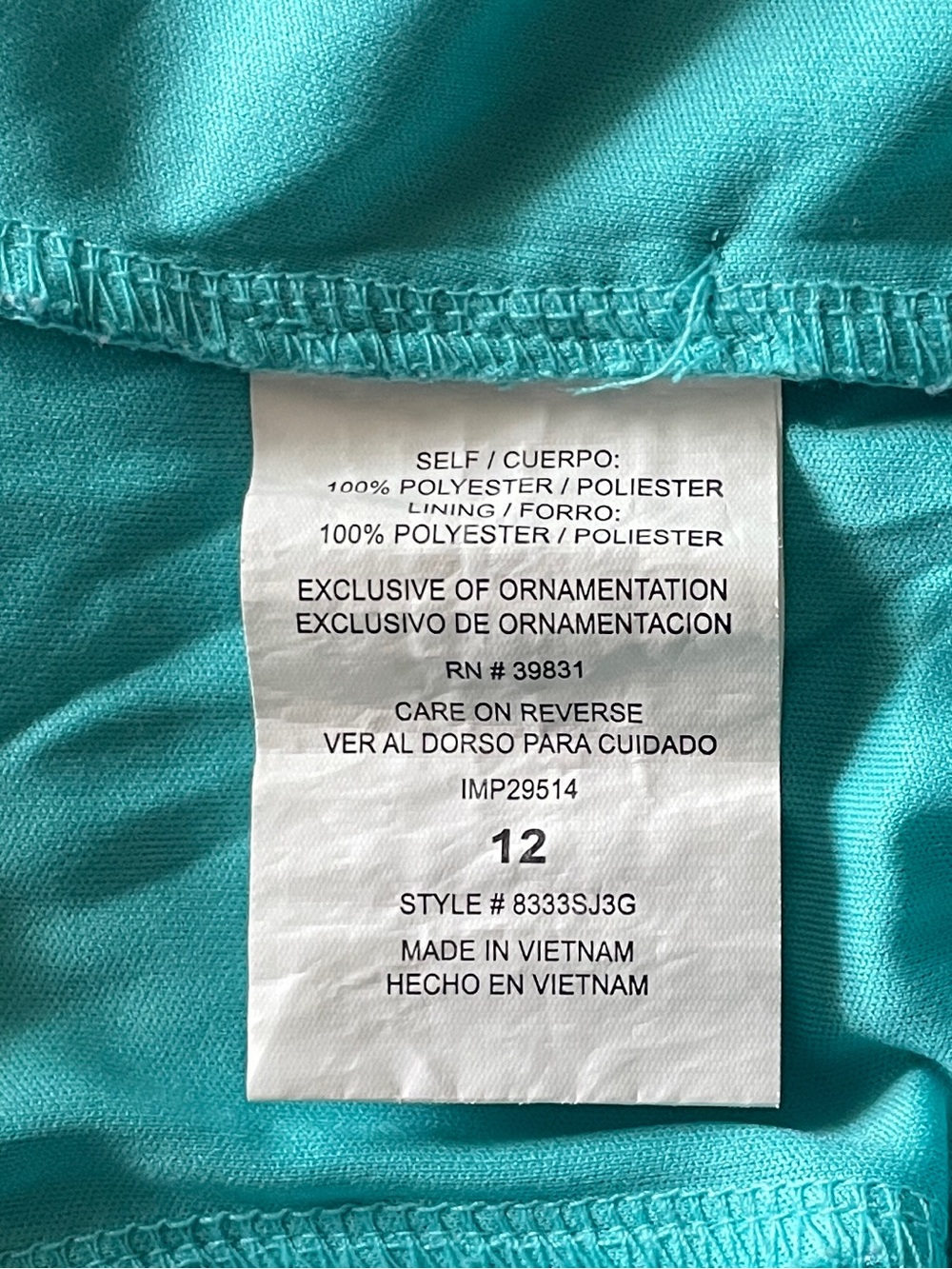 My Michelle Blue Green Ruched Tiered Party Dress Size 12 - Picture 6 of 9